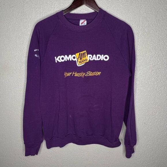 American Vintage UW Husky Radio Station Sweatshirt Large - Picture 1 of 6